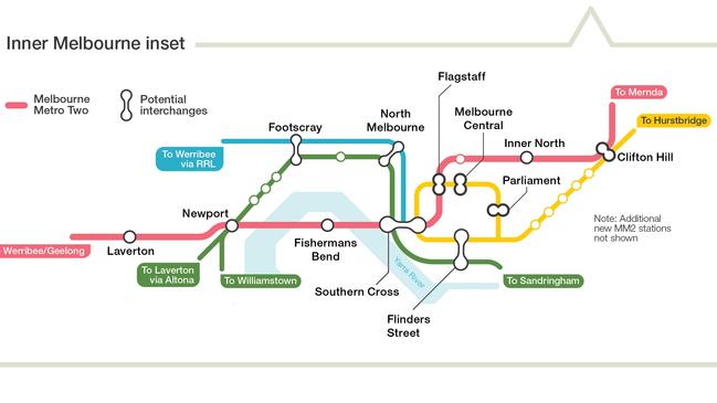 A proposed route for the Metro 2 from 2020. Source: Infrastructure Victoria