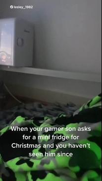 Mum gives teen son a fridge for his room to snack while he games