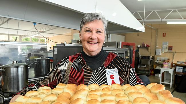 Sharyn Muller, deputy state CWA president on a happier occasion, proudly showing off scones at the Royal Show this year. Picture: Brenton Edwards