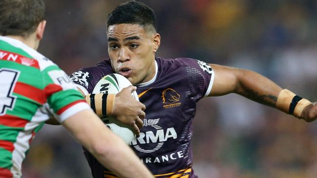 Joe Ofahengaue of Brisbane during the NRL game between the Brisbane Broncos and the South Sydney Rabbitohs. Pic Darren England.