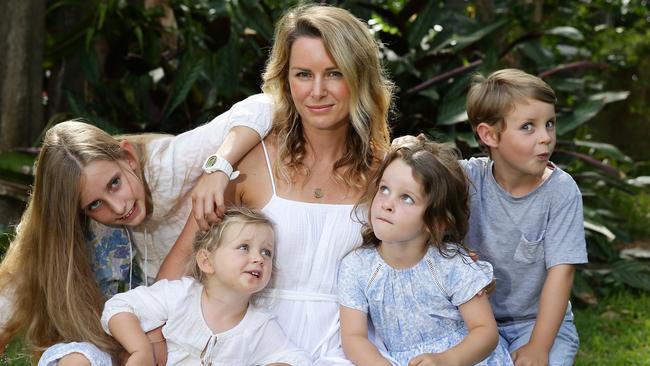 Mum Rebekah Chandler and her four kids.