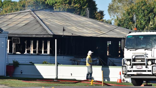 Police and fire crews on the scene of a house fire in Ayr on Home Hill Rd.