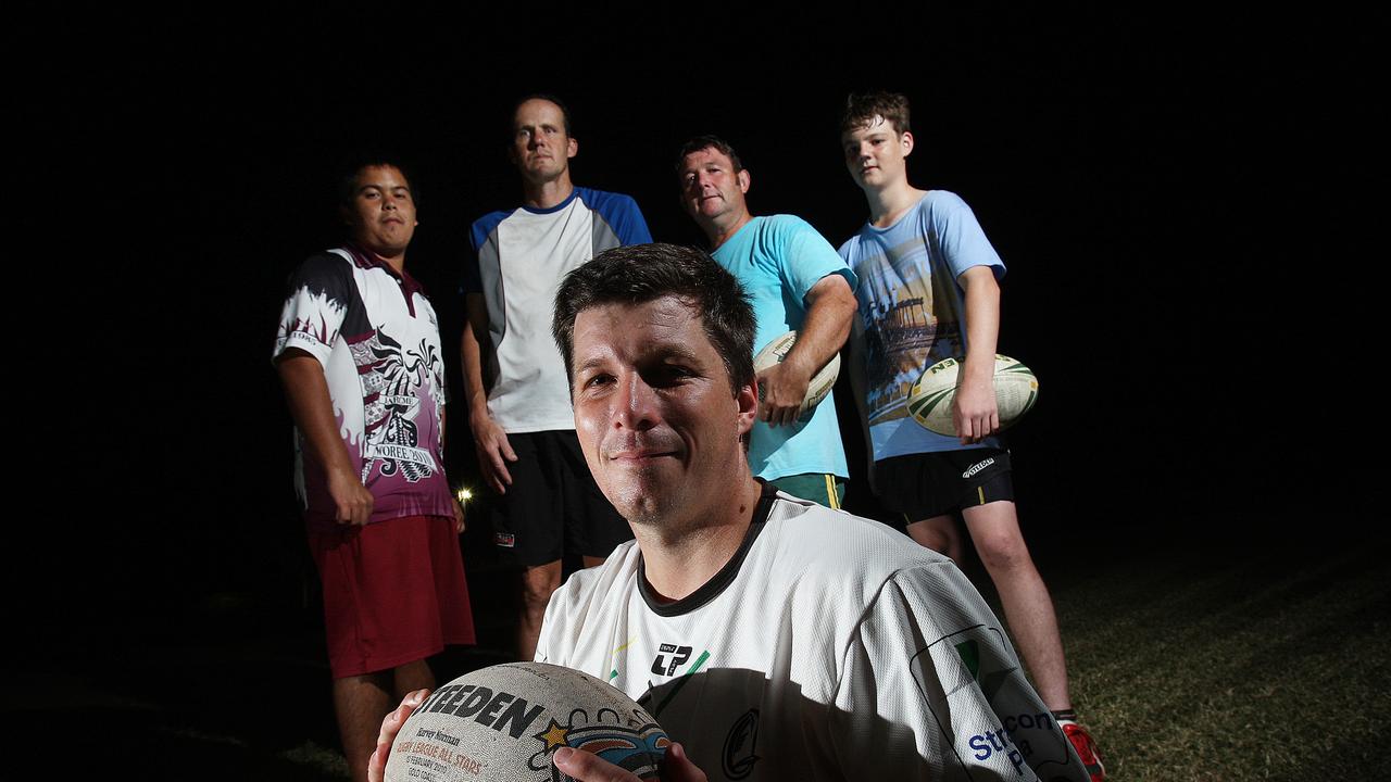 Michael Inman (front) was part of a 2010 Cairns District Rugby League which helped increase the number of officials including (from left) Kerrod Lesina, Rob Dalziel, Steve McCullaugh and Alestair Parmenter