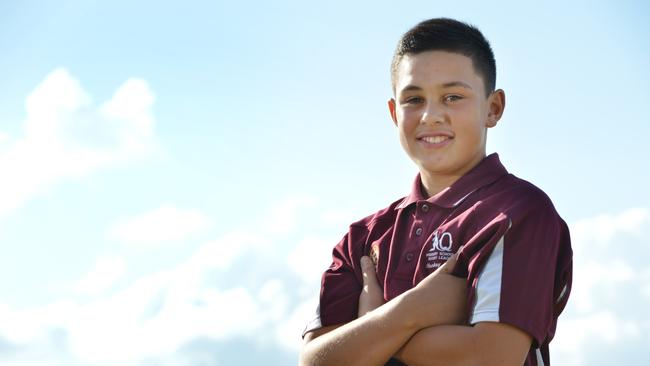 Tino Fa’asuamaleaui back in 2012 in Gympie, wearing his first Maroons jersey. Photo Renee Pilcher / The Gympie Times