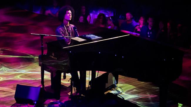 A consummate showman, for his final tour Prince took to the stage with just his piano, seen here at the Sydney Opera House on Saturday, February 20, 2016. Picture: Justine Walpole