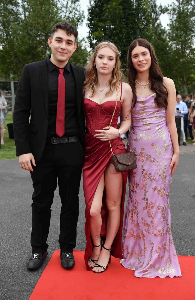 Partner, Lilli Wells and Bonni Wells at Nambour State College School Formal. Picture: Patrick Woods.