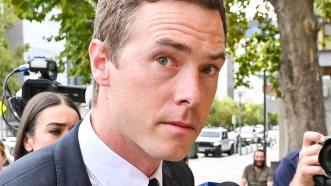 ADELAIDE, AUSTRALIA - NewsWire Photos, MARCH 13, 2024:  Cyclist Rohan Dennis arrives at the Adelaide Magistrates Court where he is facing charges over the death of his wife Melissa Hoskins. Picture: NCA NewsWire / Brenton Edwards