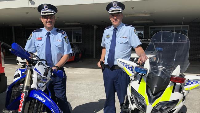 Lake Illawarra Police Inspector Paul Allman (left) and Wollongong Police Superintendent Chris Craner launch the 2019 Wall to Wall: Ride for Remembrance.