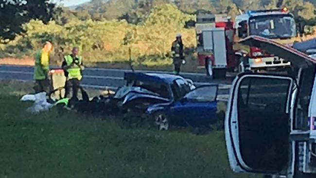 The scene of a head-on collision on the Kenilworth Skying Creek Road on June 1, 2021.