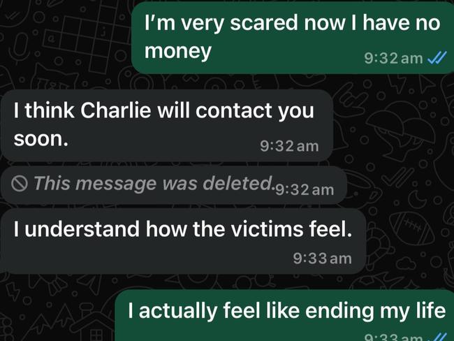 Text messages from the second set of scammers. Picture: Supplied