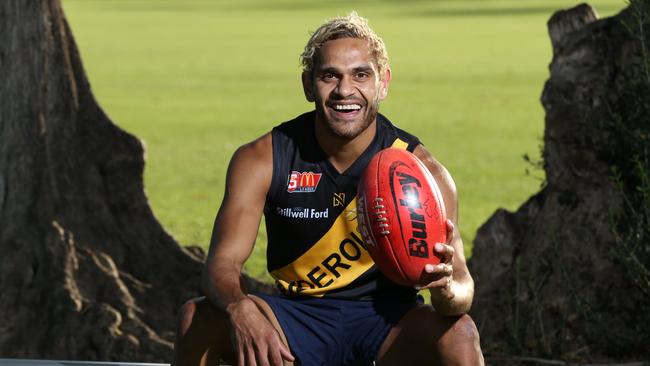 Dom Barry during his time at Glenelg in the SANFL. Picture: Dylan Coker