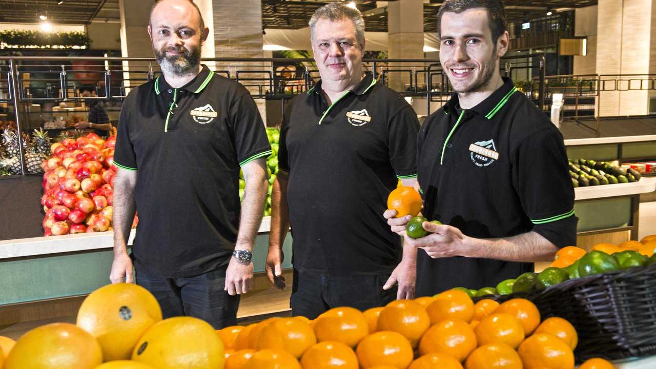 FRESH IS BEST: Bringing fresh produce to Toowoomba are (from left) Chris Butters, Rob Smith and Zane Smith from Toowoomba Fresh. Picture: Nev Madsen