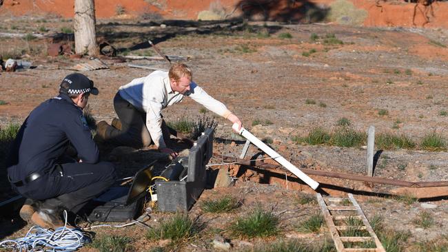 Detectives searched more than 20 wells and mine shafts on Thursday. Picture: Naomi Jellicoe