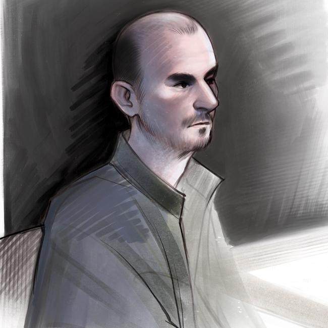 Ashley Paul Griffith in court on Thursday. Illustration: Brett Lethbridge