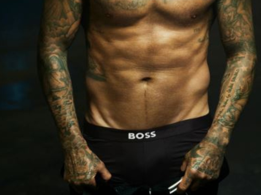 David Beckham shows off his ripping physique. Picture: Supplied