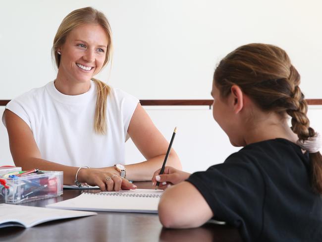 Nikita Kilgour, 27, is a governess to a family in Sydney. Picture: David Swift.