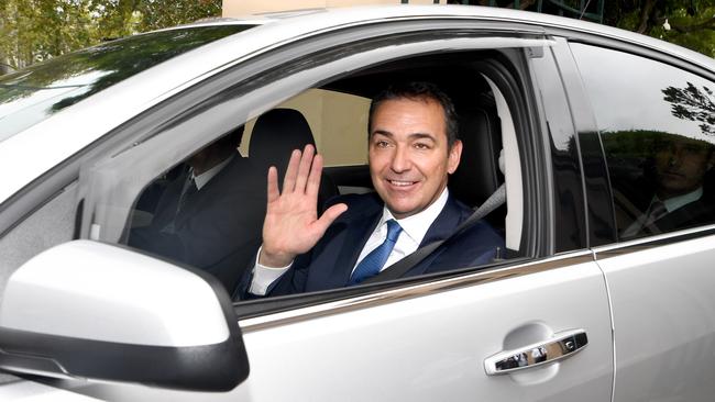 Steven Marshall leaves Government House after being sworn in as our 46th Premier. Picture: Tricia Watkinson