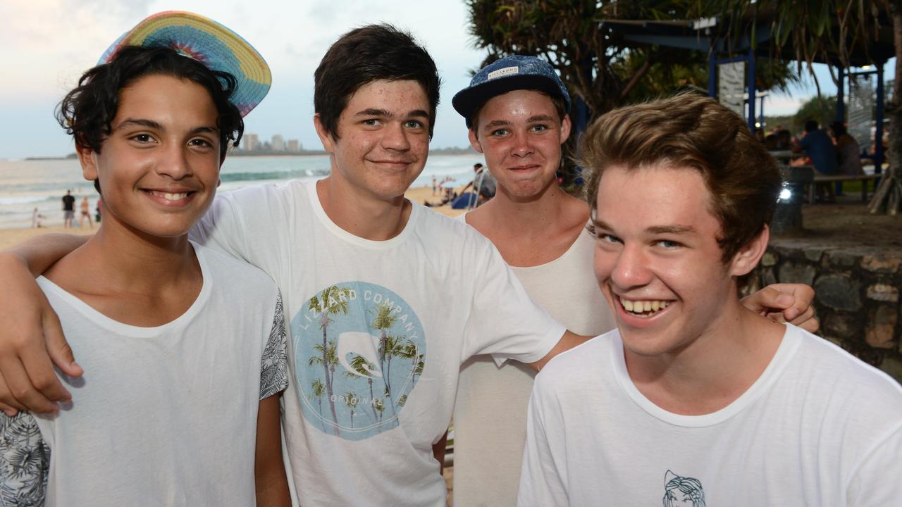 Harry Robertson, Jano Van Der Linde, Alex Bragg and Luke Baldwin celebrate new years eve in 2014. Photo Patrick Woods