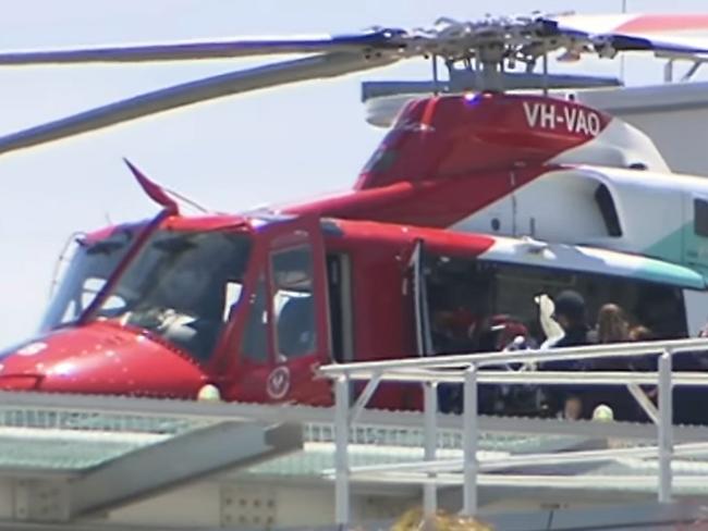 A cyclist arriving at the Royal Adelaide Hospital after coming off his bike in the Barossa Valley at Rowland Flat has since died. Picture: 7NEWS Adelaide