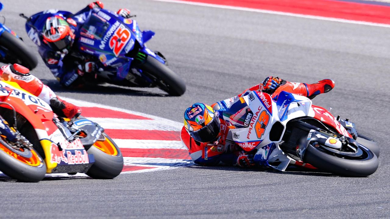 Jack Miller was running in fourth place at Misano until this crash on Lap 3.