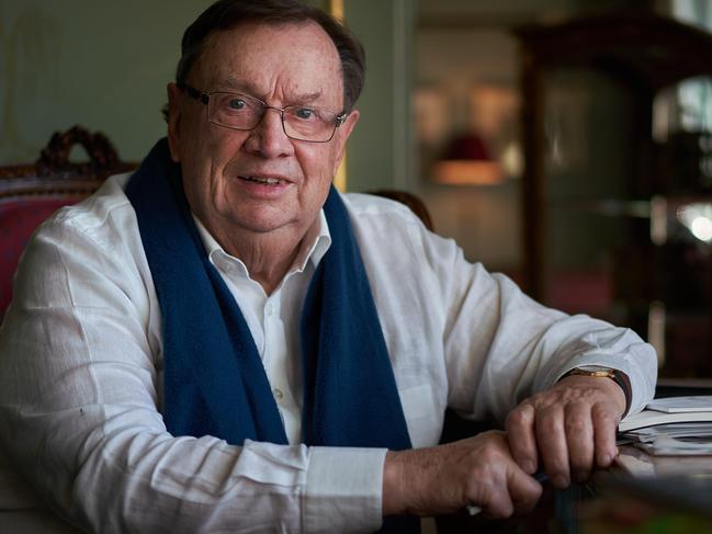 Melbourne business identity Harold Mitchell poses for a portrait in his apartment ahead of the announcement of the Federal Court decision today, Friday 31 July 2020, Melbourne.  ASIC took legal action against Mr Mitchell relating to broadcast deals done by channel Seven and Tennis Australia when he was a Tennis vice-president. Pic Stefan Postles