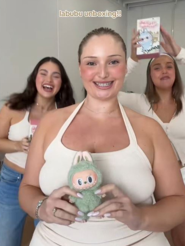 Aussies have gone nuts for the Labubu – a plushie doll with a slightly-sinister appearance. Picture: TikTok/RemmieByRiley