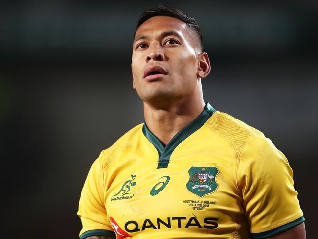 Israel Folau’s anti-gay stance split rugby union and he was sacked by Rugby Australia for his homophobic tweets. Picture: Matt King/Getty Images