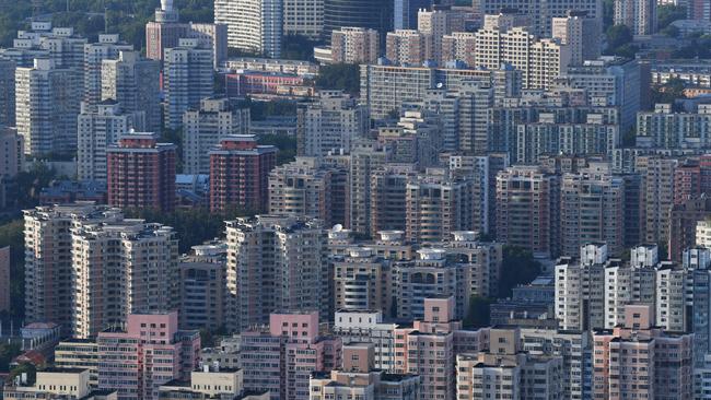 China is facing mortgage boycotts as the country’s property market continues to crumble. Picture: Greg Baker/AFP