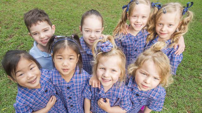 Nicholas and Gabrielle D' Amico, Ava and Emma Chen, Billie and Arabella Dabner and Grace and Lilly Bell. Picture: Rob Leeson.