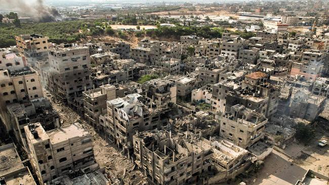 Buildings destroyed by Israeli air strikes in the Jabalia camp for Palestinian refugees in Gaza City. Picture: AFP