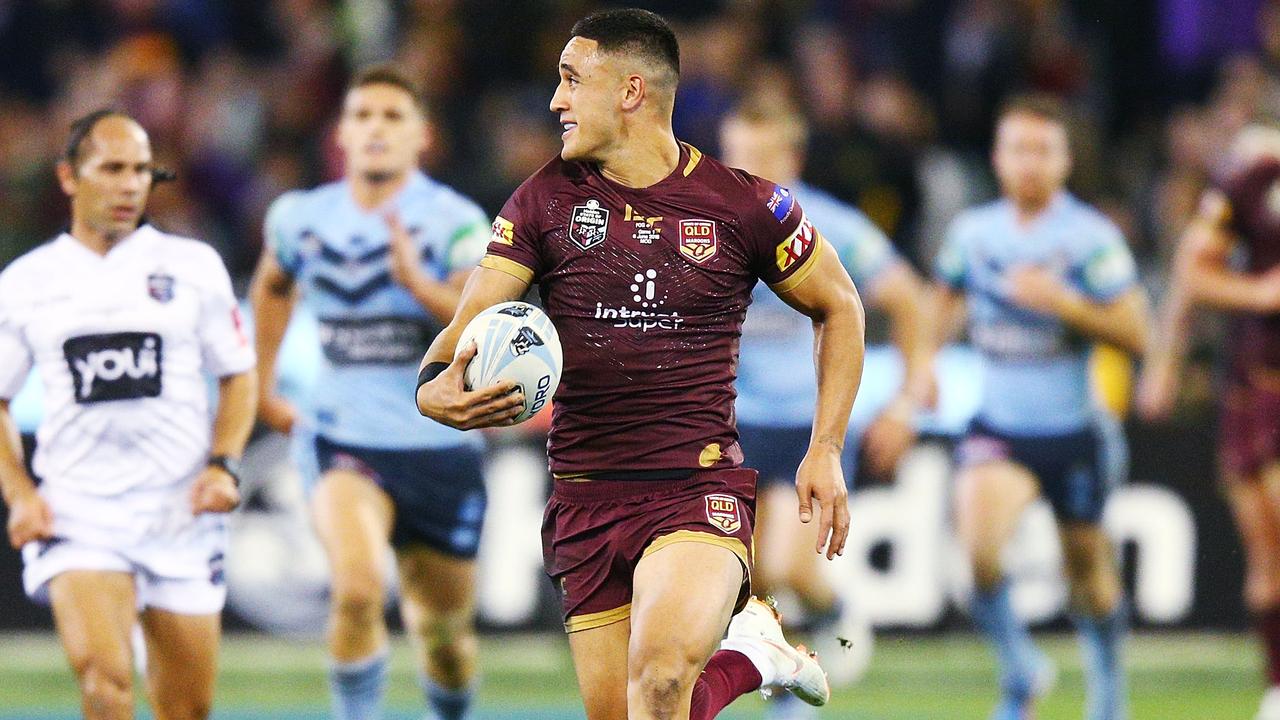 Valentine Holmes desperately wants that Maroons No. 1 jersey. (Photo by Michael Dodge/Getty Images)