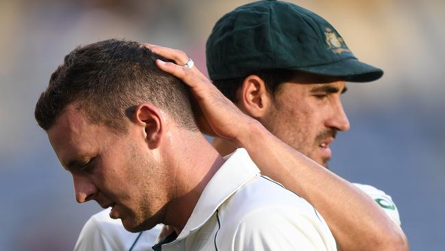 Australian selectors have shown they prefer Mitchell Starc over Josh Hazlewood in the subcontinent on previous tours. Picture: AAP