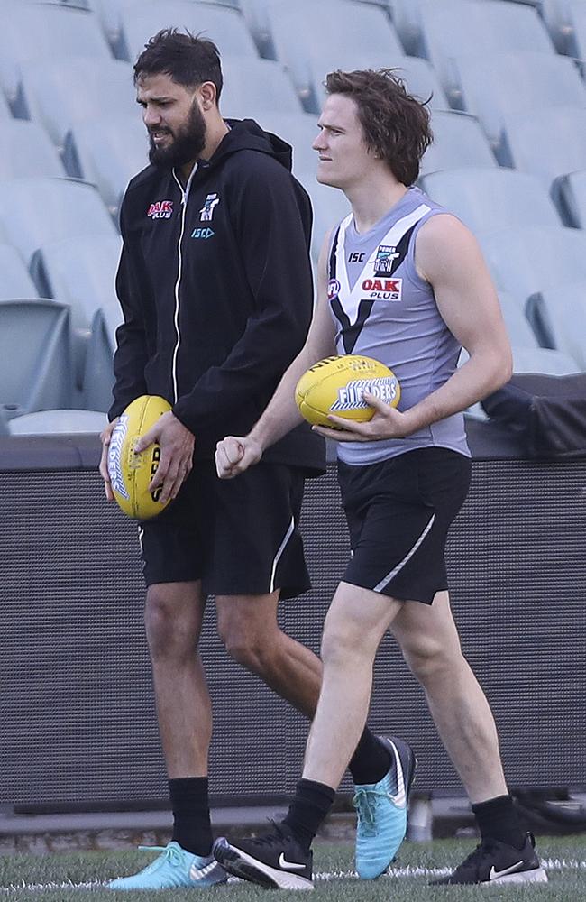 Ryder and Jared Polec at Power training. Picture: Sarah Reed.