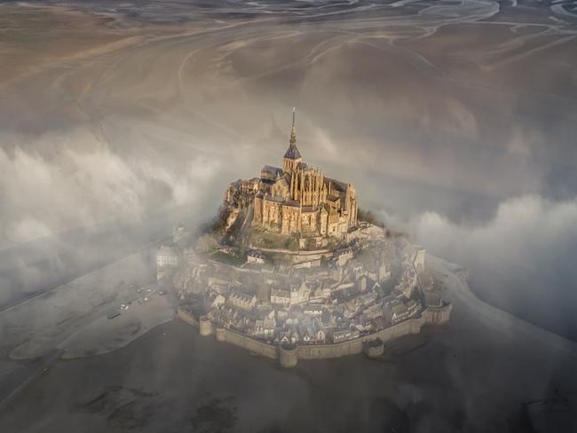 Mont Saint Michel in France. Picture: Deryk Baumgartner/2019 Drone Awards