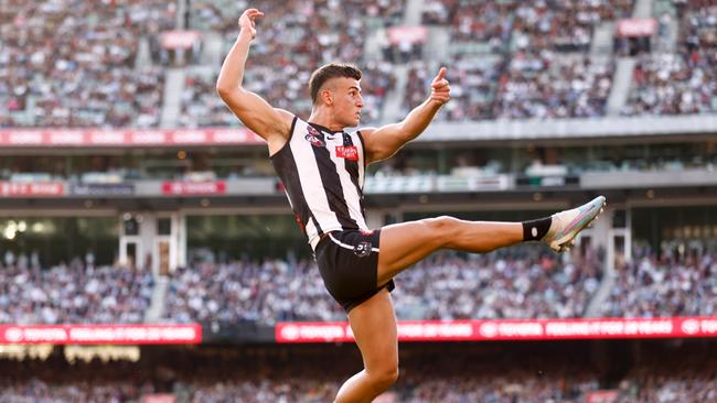 He’s a sight to behold. (Photo by Michael Willson/AFL Photos via Getty Images)