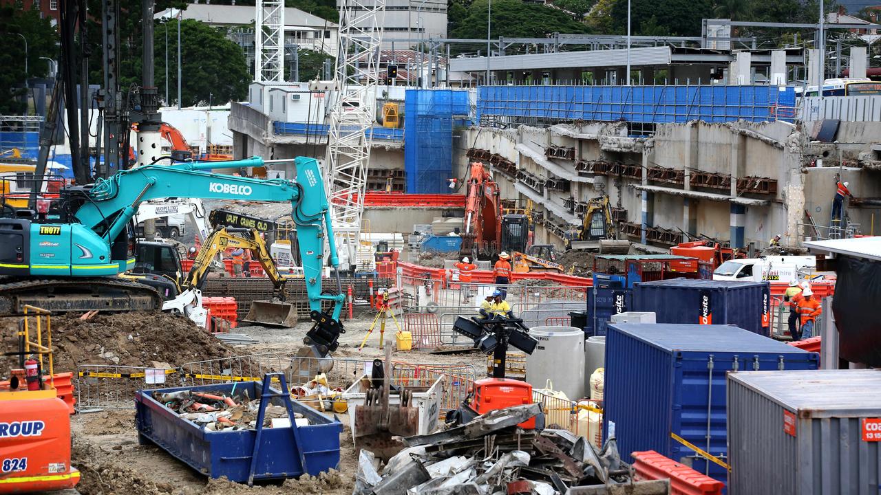 The Cross River Rail site at Roma Street, pictured last week. Picture: NCA NewsWire / Jono Searle