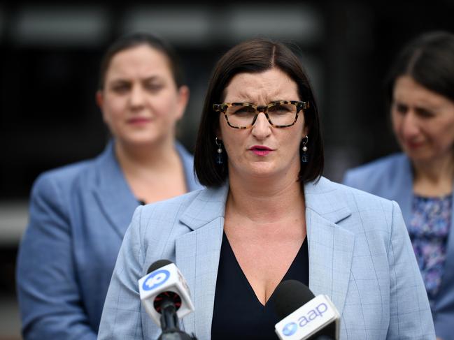 NSW Minister for Education Sarah Mitchell speaks to the media during a visit to Prestons Public School in Sydney, Wednesday, January 29, 2020. (AAP Image/Joel Carrett) NO ARCHIVING