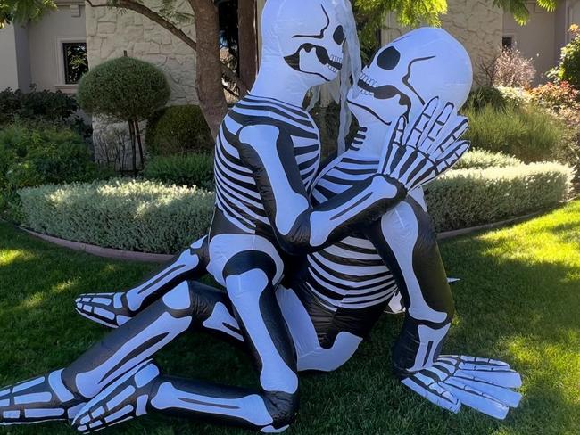 Kourtney Kardashian has shared photos of her raunchy Halloween decor.