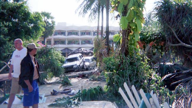 Damage around the Holiday Inn Resort. Picture: Stephen Carroll.