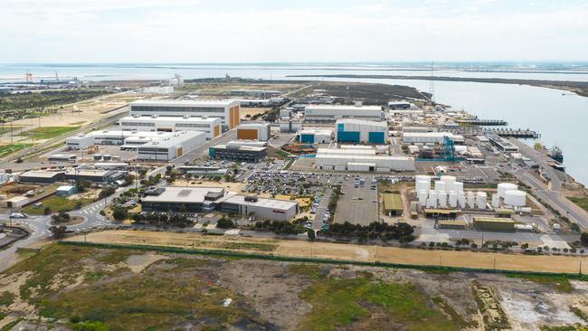 Aerial view over the Osborne shipyard precinct.