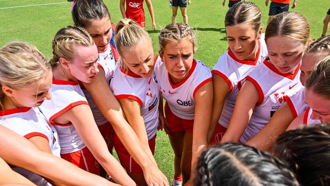 Players at the new Summer Series played between squads from the Sydney Swans and GWS Giants. Pic: Keith McInnes