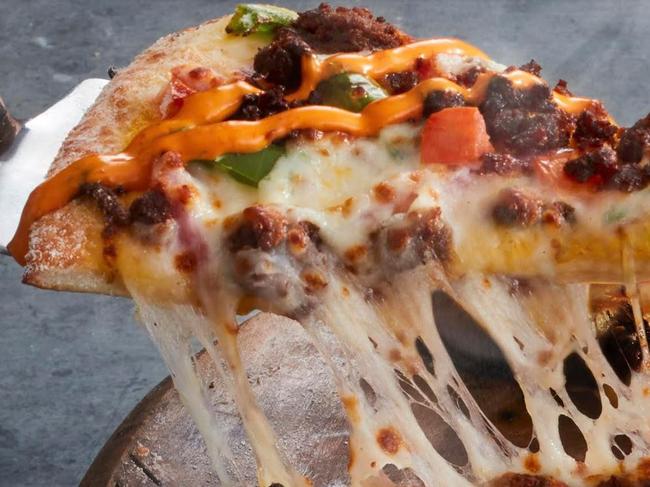 One of Domino's new plant-based beef pizzas, the plant-based Beef Taco Fiesta. Picture: Supplied