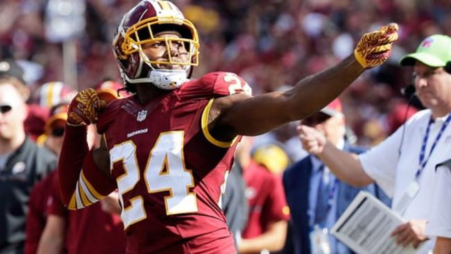 Josh Norman celebrates with a ‘bow and arrow’ move.