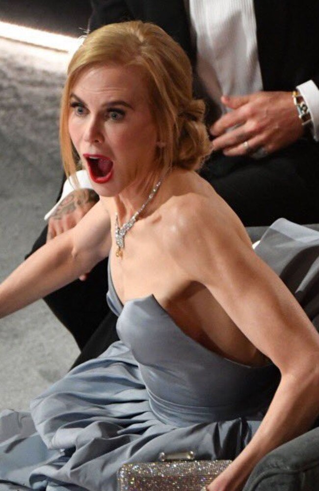 Sadly, it turns out this is just Nicole Kidman’s ‘OMG you won an untelevised Oscar’ face.