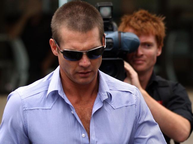 Ben Cousins arrives at the Perth Magistrates Court on April 2, 2012