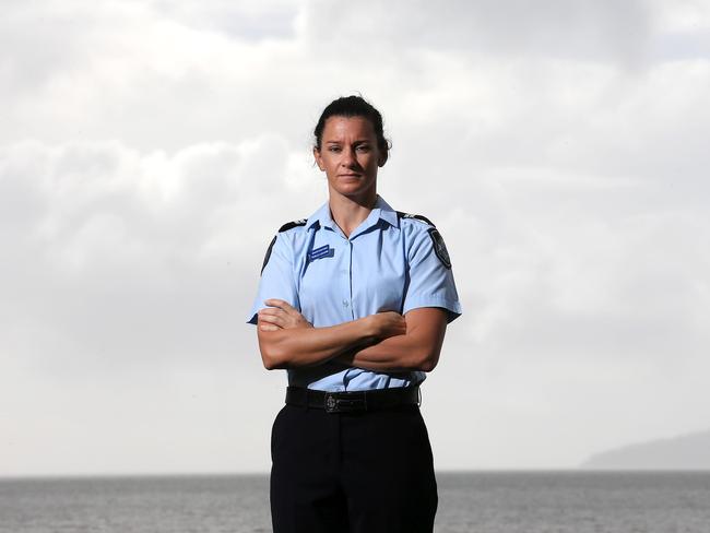 Far North police officer Senior Constable Tenelle Luscombe was viciously bashed in a coward punch attack while on duty in Townsville several years ago. Now the State Government is ramping up the reward money to catch the culprit. PICTURE: JUSTIN BRIERTY