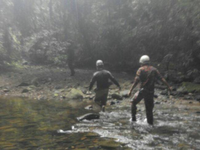 Image from day six in the search for Andrew Gaskell. His brother, father, and family friends joined Malaysian emergency crews in the search. Picture: Sarawak Fire and Rescue Department