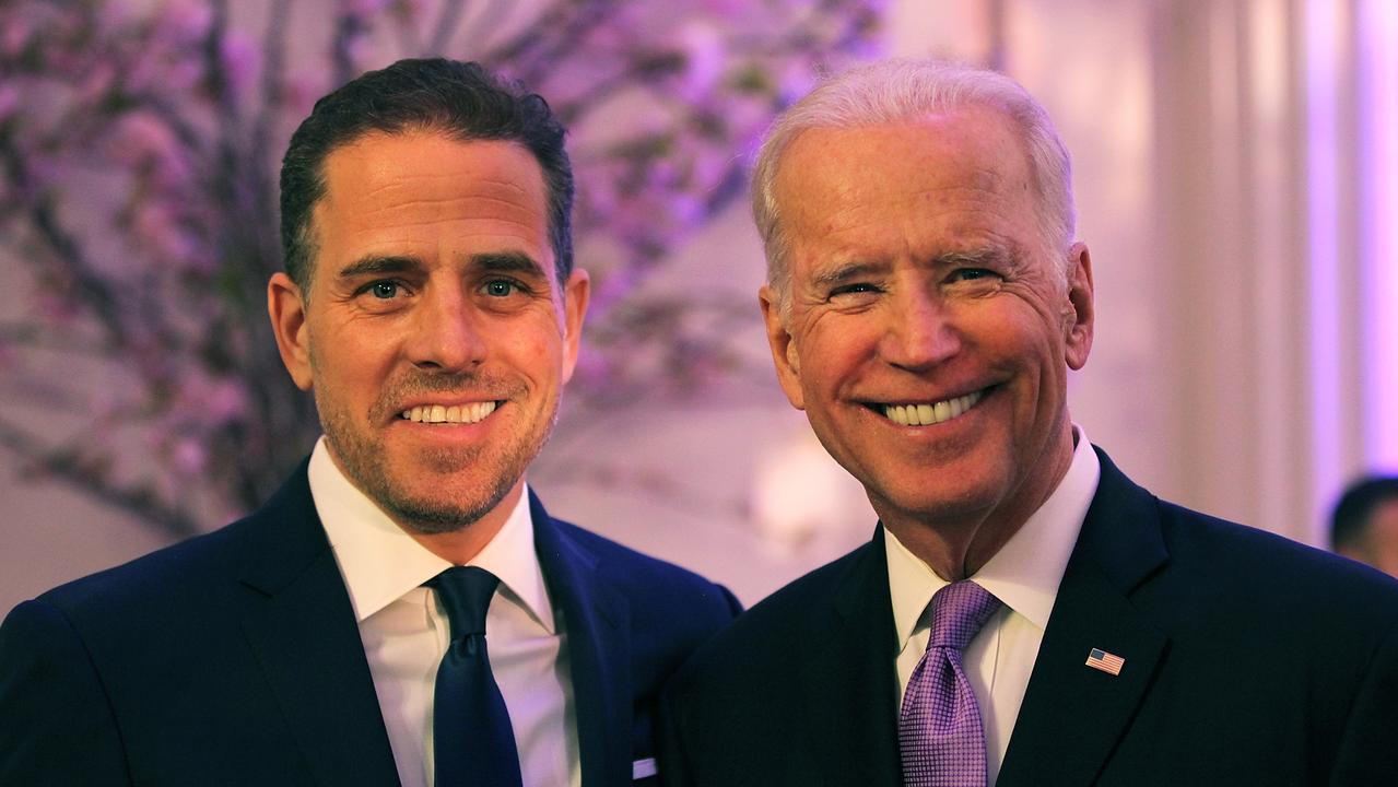 Hunter Biden and Joe Biden in 2016. Picture: Teresa Kroeger/Getty Images