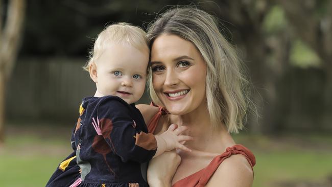 Kimberley Busteed and her baby Victoria. Picture: Mark Cranitch