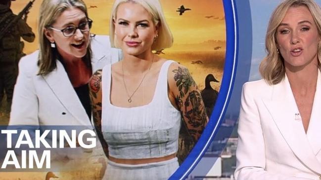 Nine News has apologies for the photoshopping of an image featuring Animal Justice Party MP Georgie Purcell which enlarged her breasts and expose her stomach, saying it was the result of automation.